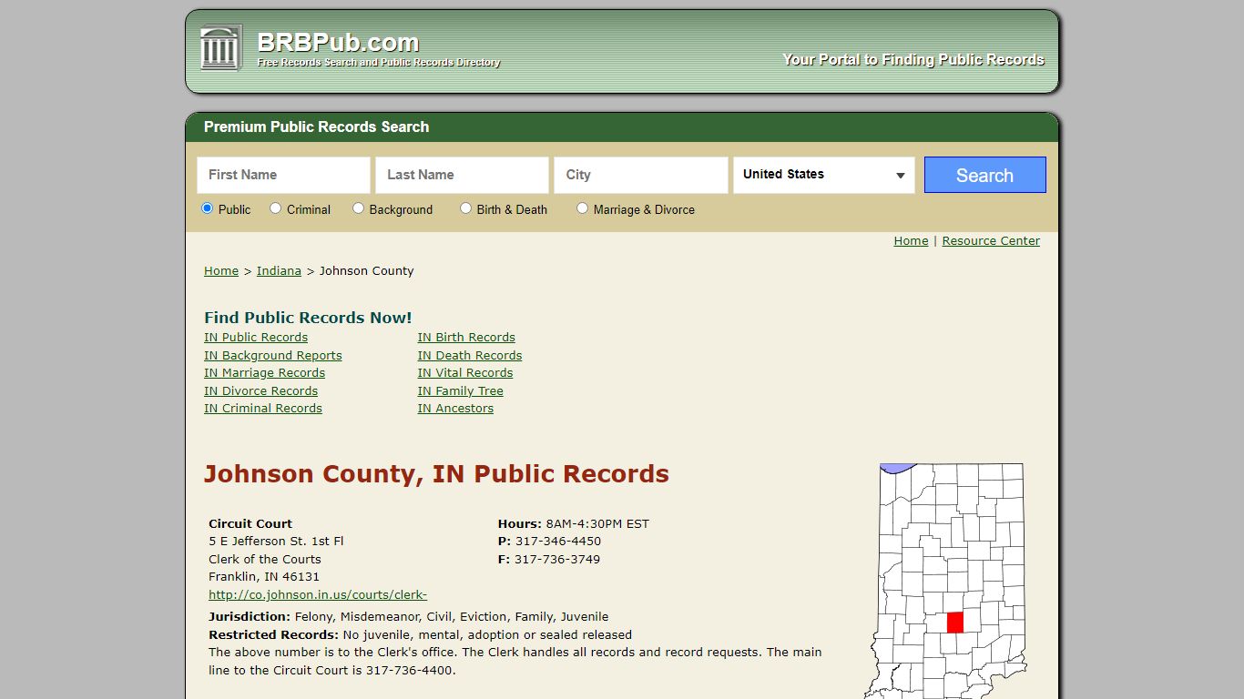 Johnson County Public Records | Search Indiana Government ...