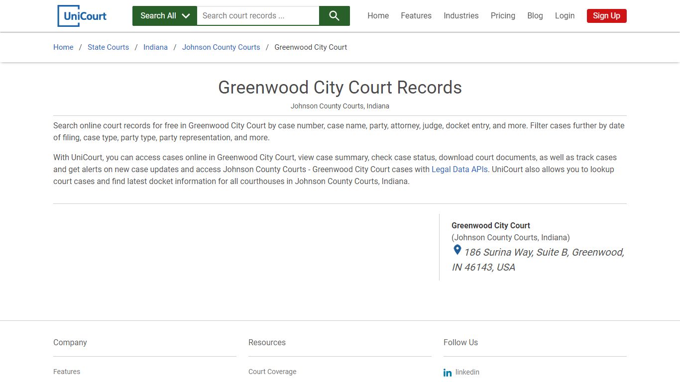 Greenwood City Court Records | Johnson | UniCourt